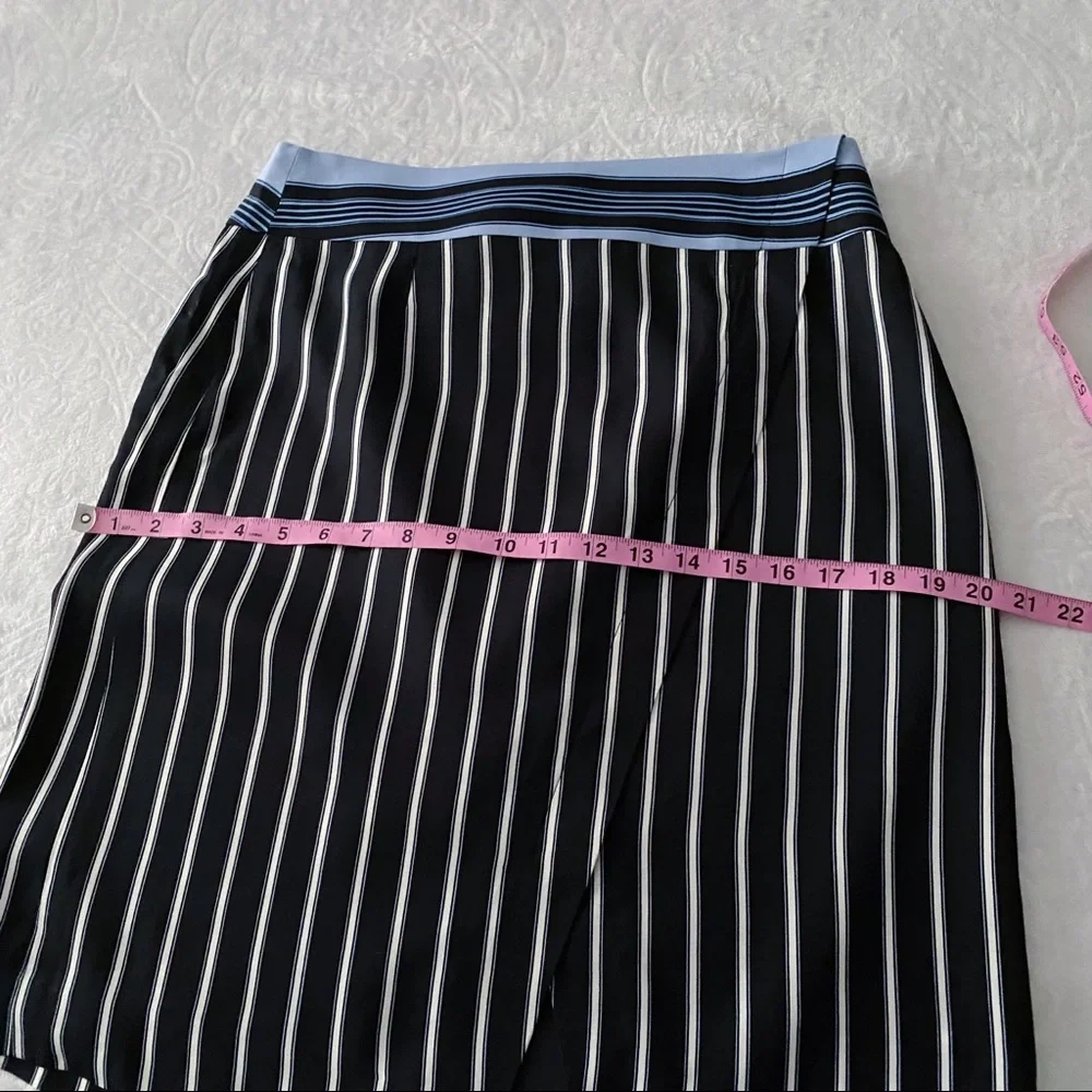 NWOT Ann Taylor Loft Pinstripe Faux Wrap Skirt - Picture 10 of 15